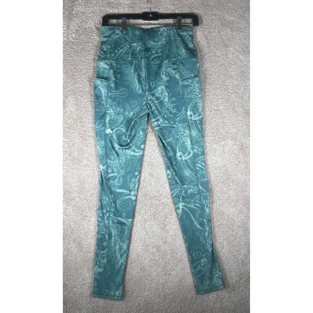 Chicos Zenergy So Slimming 0 NWT Teal Paisley Pocket Leggings Athletic - Picture 8 of 8